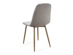 Pack de 4 sillas de comedor de 86x45x54 cm de tela en color gris con patas roble Suiz