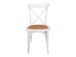 Pack de 2 sillas de comedor Provenza madera sostenible y ratán blanco Adec
