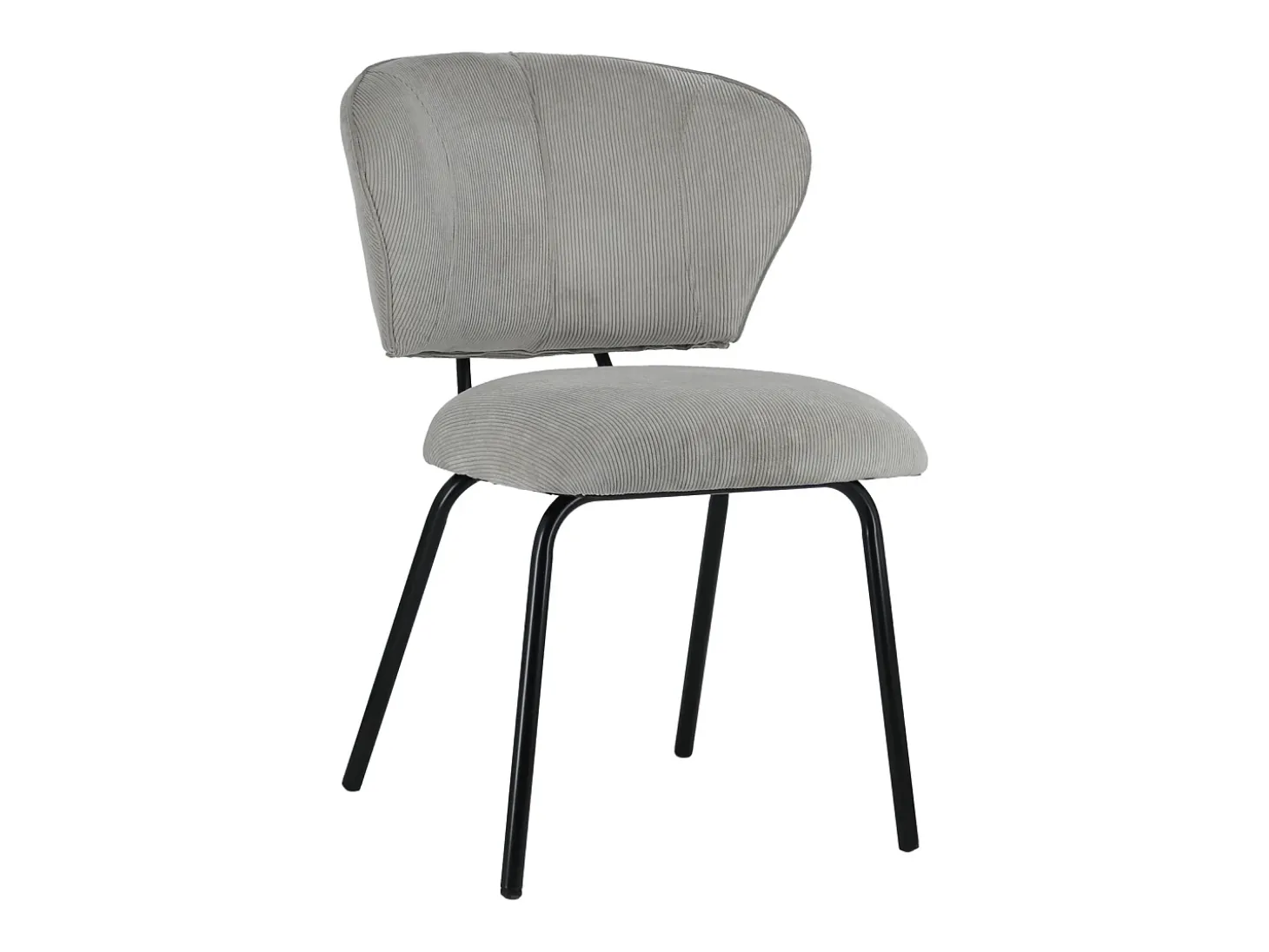 Pack de 2 sillas de terciopelo gris claro NILSA - HAPPY GARDEN