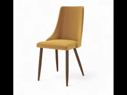 Pack de 4 sillas de terciopelo amarillo y verde - Vinni
