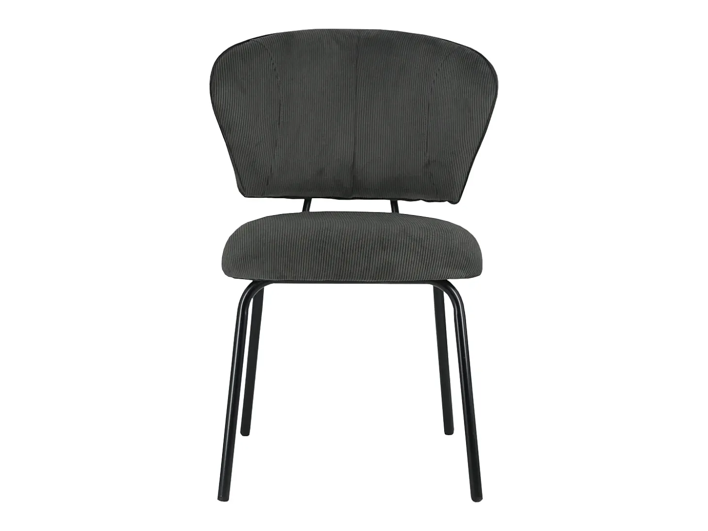 Pack de 2 sillas de terciopelo gris oscuro NILSA - HAPPY GARDEN