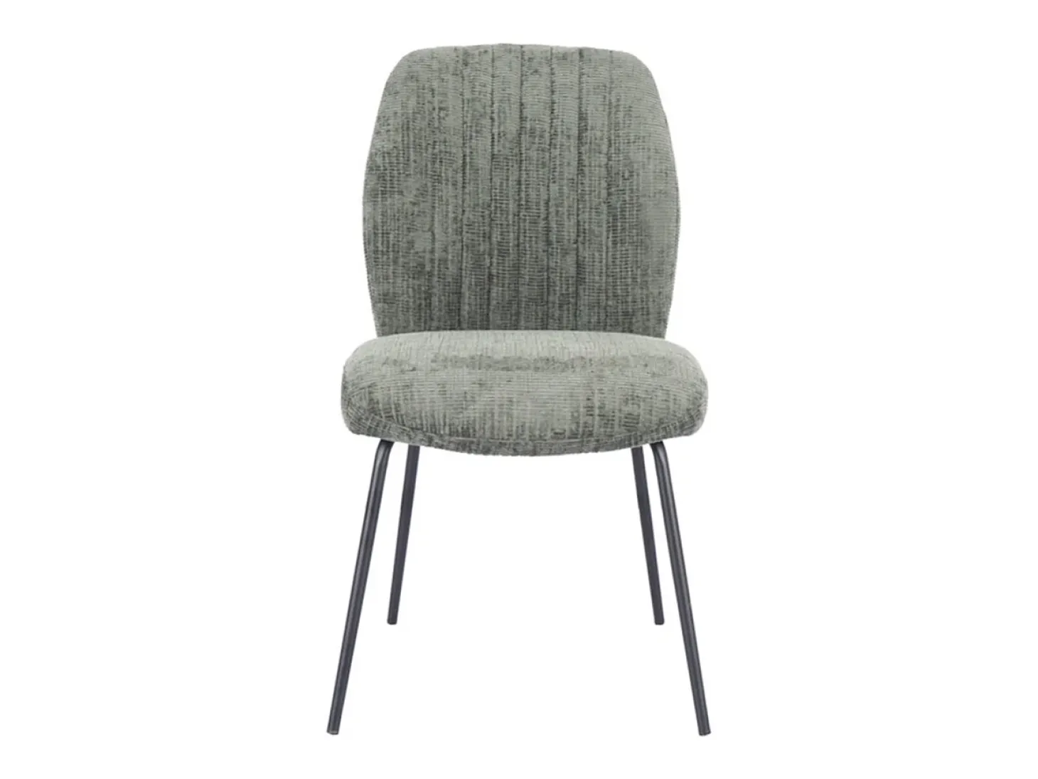 Pack de 2 sillas de 89x61x47 cm tapizadas en tela suave verde musgo y patas negras Nalon