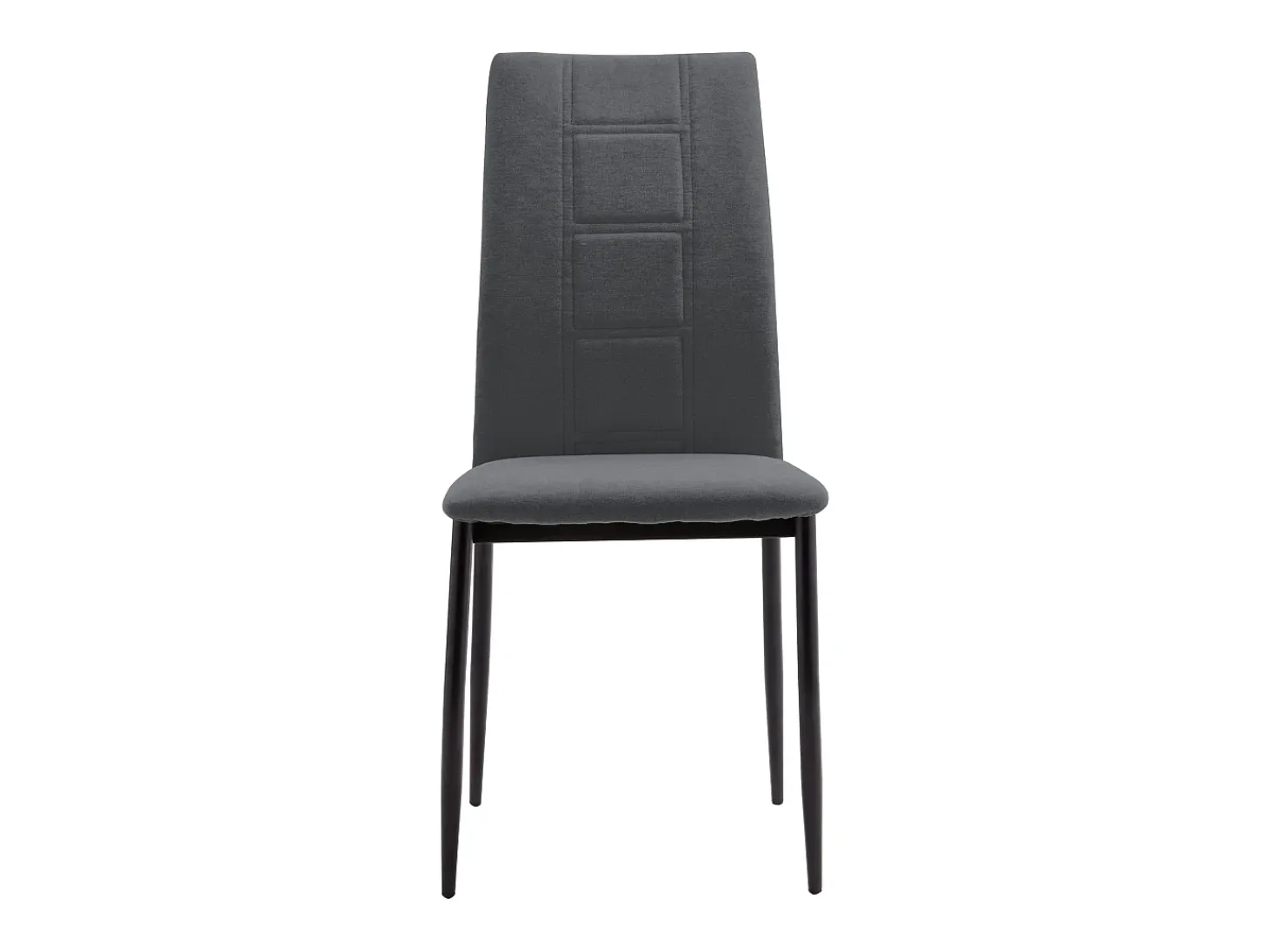 Pack de 6 sillas de 99x44x47 cm de tela en color gris y patas metálicas negras Elena