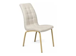 Pack de 4 sillas de 96x42x55 cm de tela con asiento ergonómico en color beige Mabel
