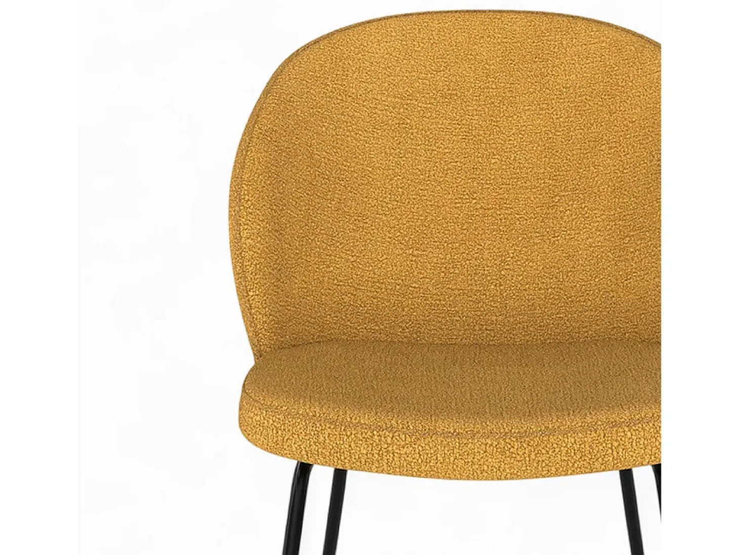 Pack de 4 sillas en tejido bouclé amarillo y verde - Groom