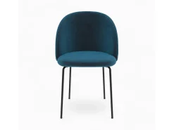 Pack de 4 sillas en terciopelo amarillo mostaza y azul oscuro - Karl