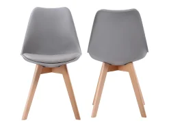 Pack de 2 sillas escandinavas NORA color gris con cojín - HAPPY GARDEN