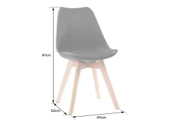 Pack de 4 sillas escandinavas NORA color blanco con cojín - HAPPY GARDEN