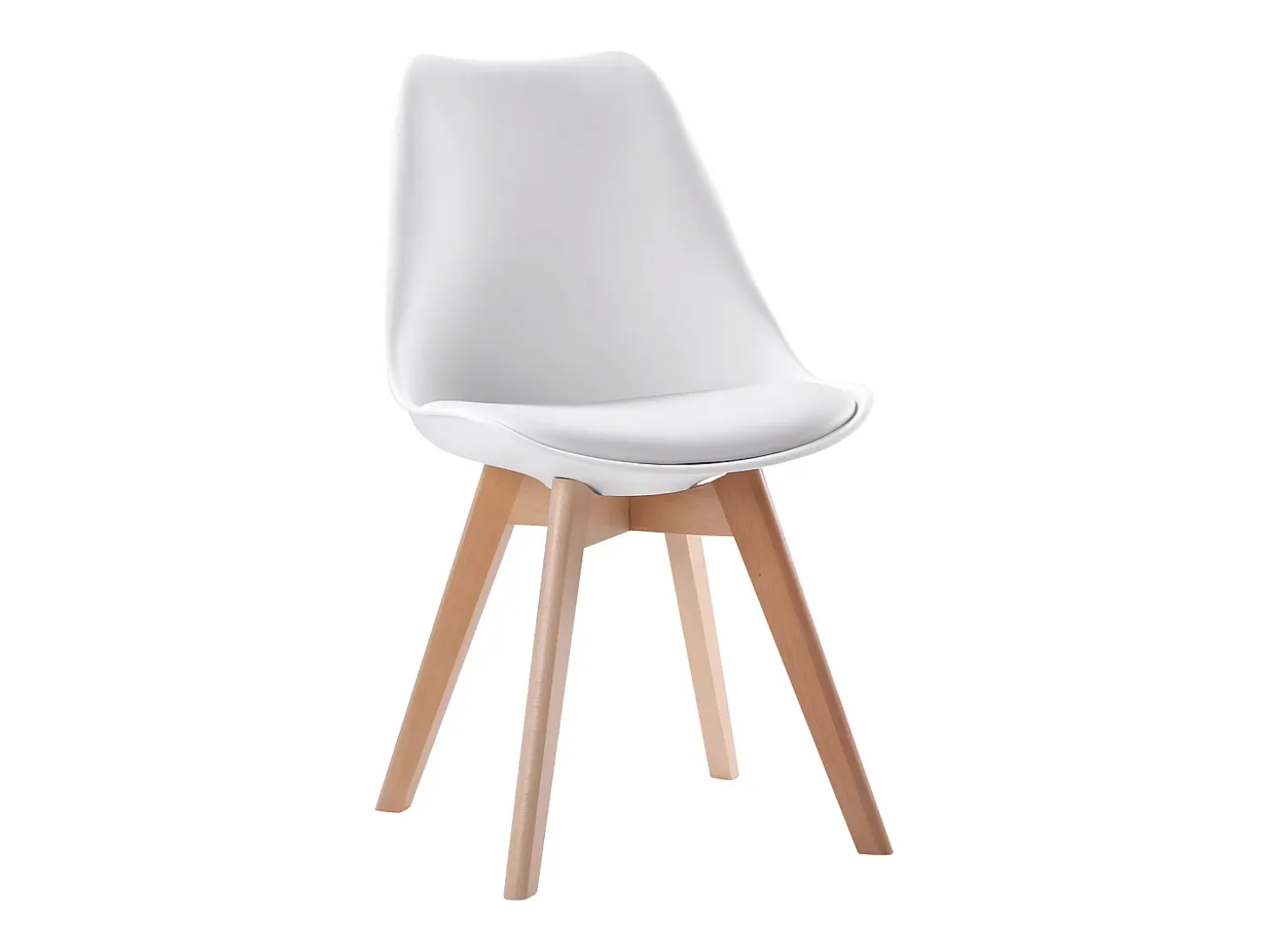 Pack de 4 sillas escandinavas NORA color blanco con cojín - HAPPY GARDEN