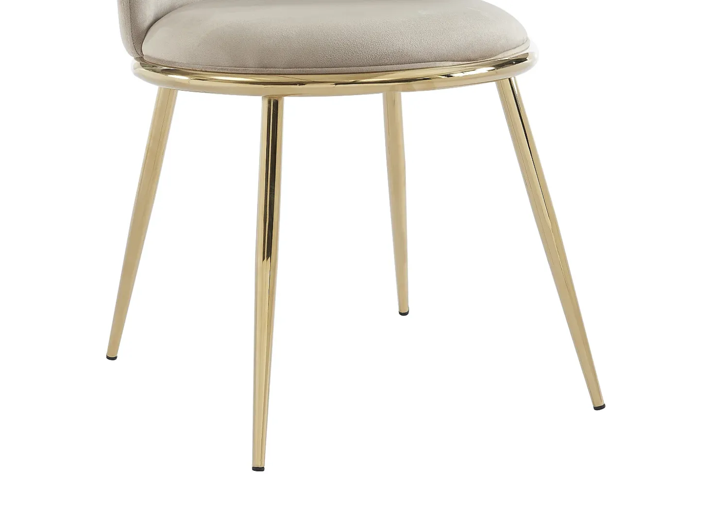 Pack de 6 sillas estilo art déco con carcasa de terciopelo y metal dorado - Beige - NEBINA