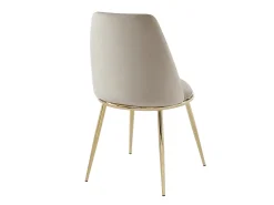 Pack de 6 sillas estilo art déco con carcasa de terciopelo y metal dorado - Beige - NEBINA