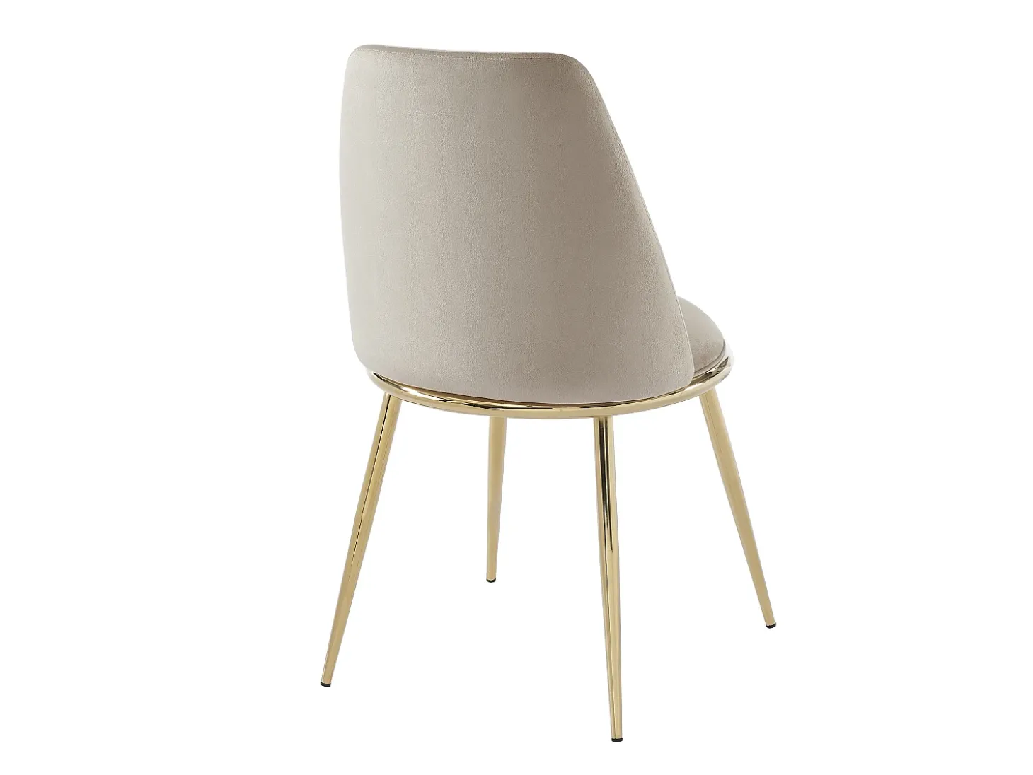 Pack de 6 sillas estilo art déco con carcasa de terciopelo y metal dorado - Beige - NEBINA