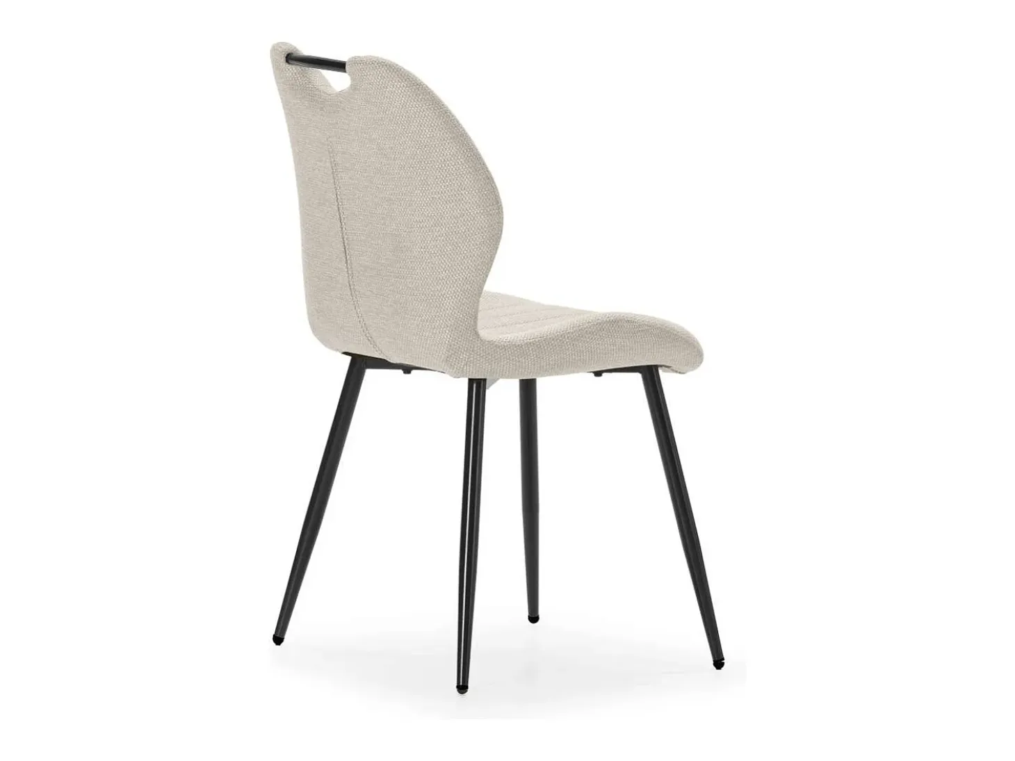 Pack de 4 sillas md-Omar tapizado textil beige/negro, 86cm(alto) 48cm(ancho) 58cm(largo)