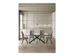 Pack de 2 sillas md-Pau tapizado textil gris claro, 98cm(alto) 45cm(ancho) 60cm(largo)