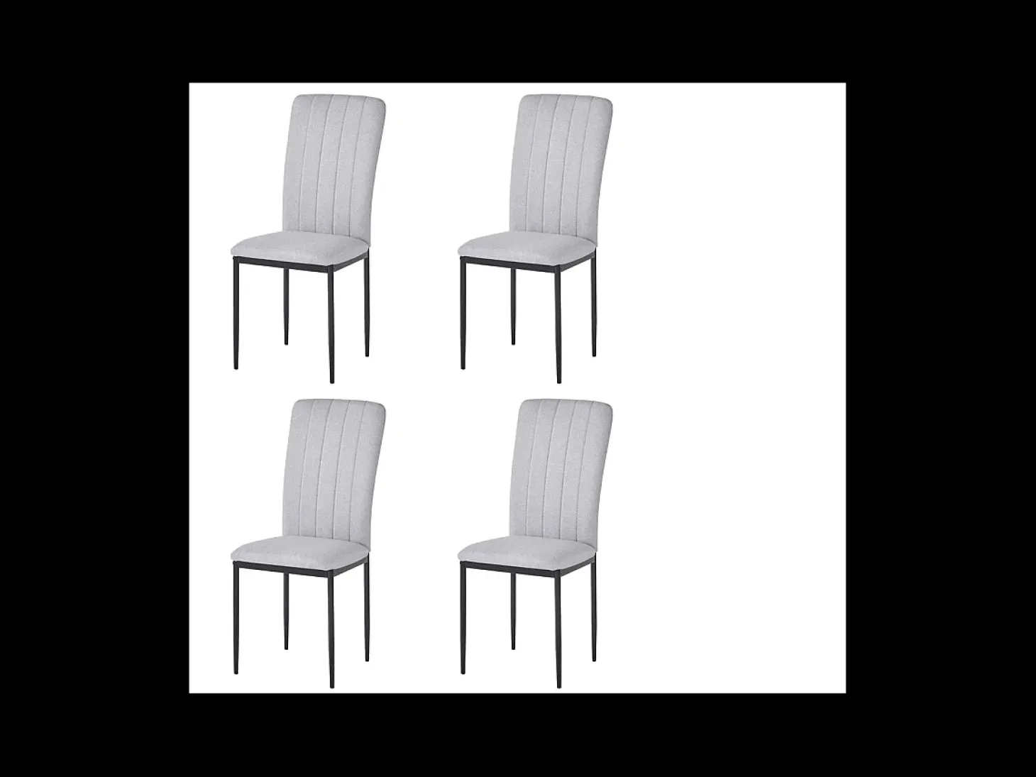 Pack de 4 sillas Md-Trenton tapizadas en tejido gris ceniza, 100cm(alto) 36cm(ancho) 55cm(