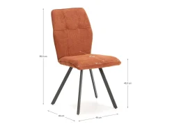 Pack de 4 sillas md-Unai tapizado textil marrón, 89cm(alto) 47cm(ancho) 60cm(largo)