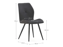 Pack de 2 sillas modelo Adara tapizado textil negro, 91cm(alto) 46cm(ancho) 62cm(largo)