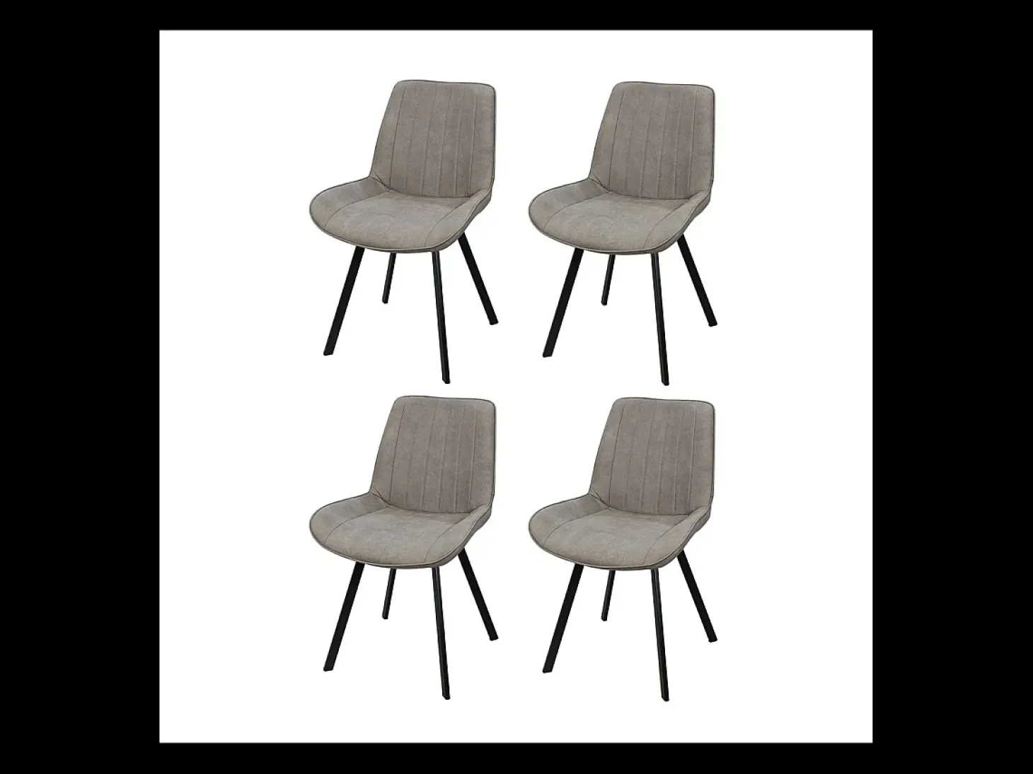 Pack de 4 sillas modelo Estrella tapizadas en textil gris, 87cm(alto) 52cm(ancho) 45cm(lar