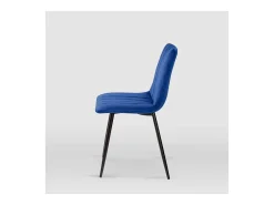 Pack de 4 sillas modelo IRIA tapizadas en terciopelo azul índigo, 44cm(ancho ) 88.5cm(alt