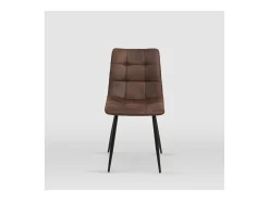 Pack de 4 sillas modelo Ivy tapizadas en microfibra chocolate, 51cm(ancho ) 87.5cm(altura)
