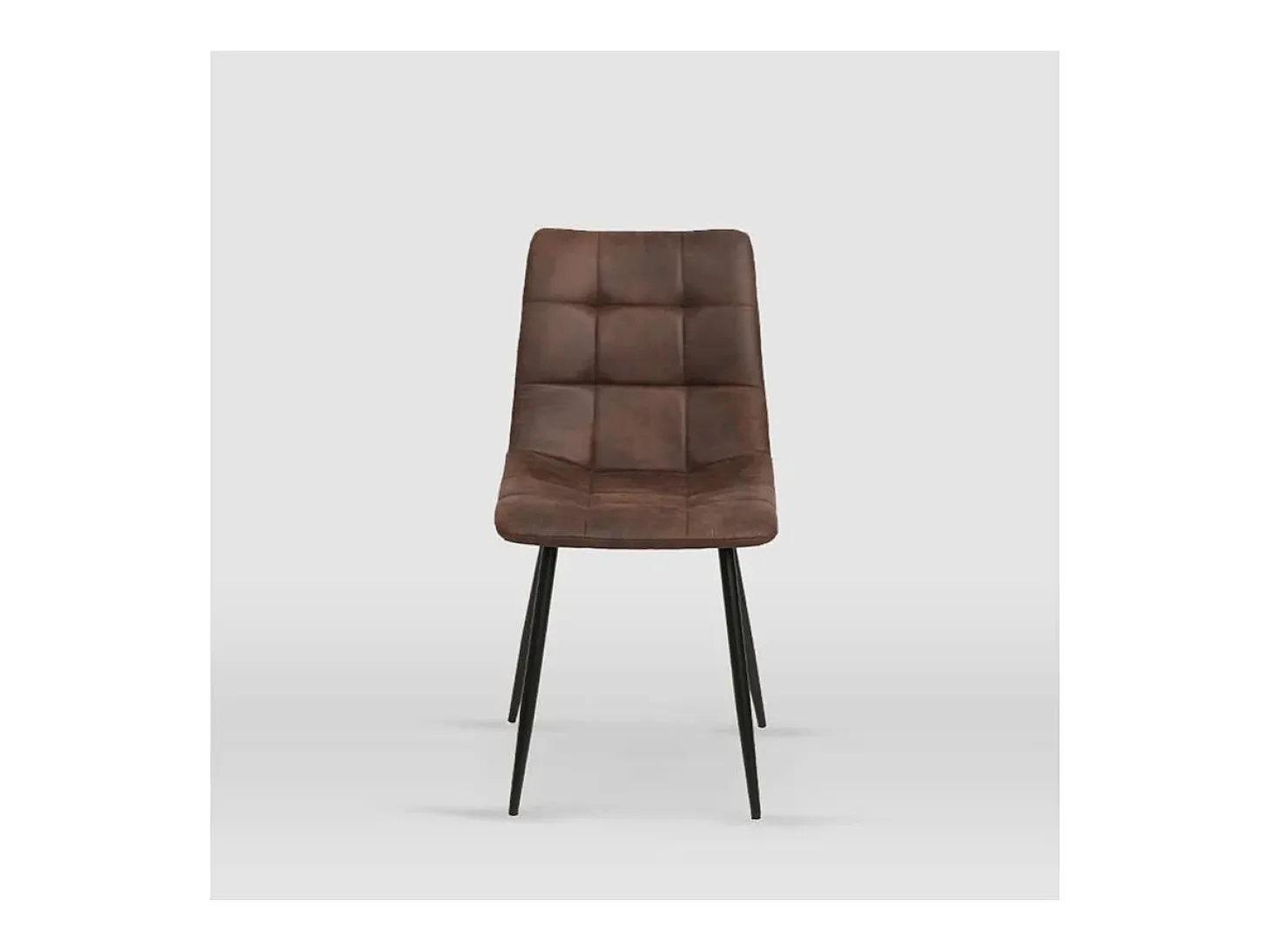Pack de 4 sillas modelo Ivy tapizadas en microfibra chocolate, 51cm(ancho ) 87.5cm(altura)