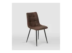 Pack de 4 sillas modelo Ivy tapizadas en microfibra chocolate, 51cm(ancho ) 87.5cm(altura)