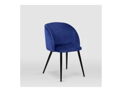 Pack de 2 sillas modelo Keren tapizadas en terciopelo azul indigo, 51.5cm(ancho ) 88.5cm(a