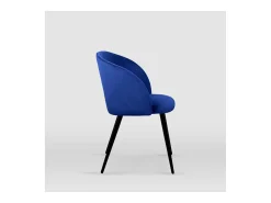 Pack de 2 sillas modelo Keren tapizadas en terciopelo azul indigo, 51.5cm(ancho ) 88.5cm(a