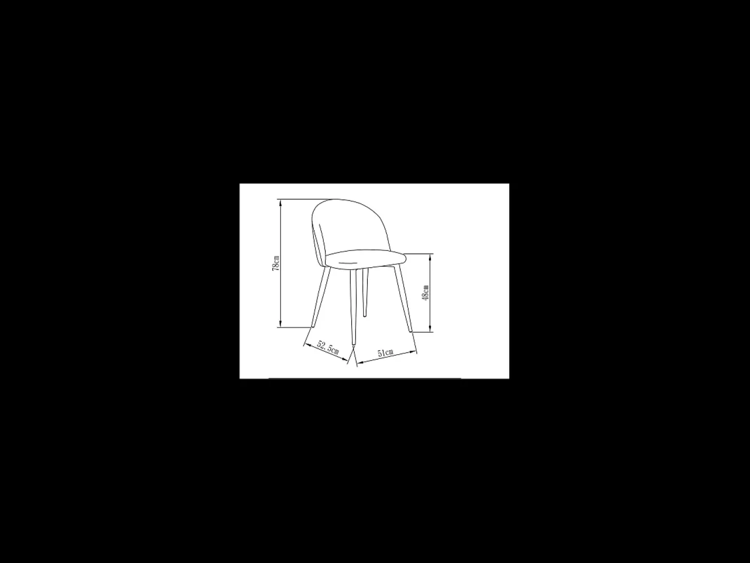 Pack de 4 sillas modelo Mercedes tapizadas en terciopelo gris piedra, 51cm(ancho ) 78cm(al