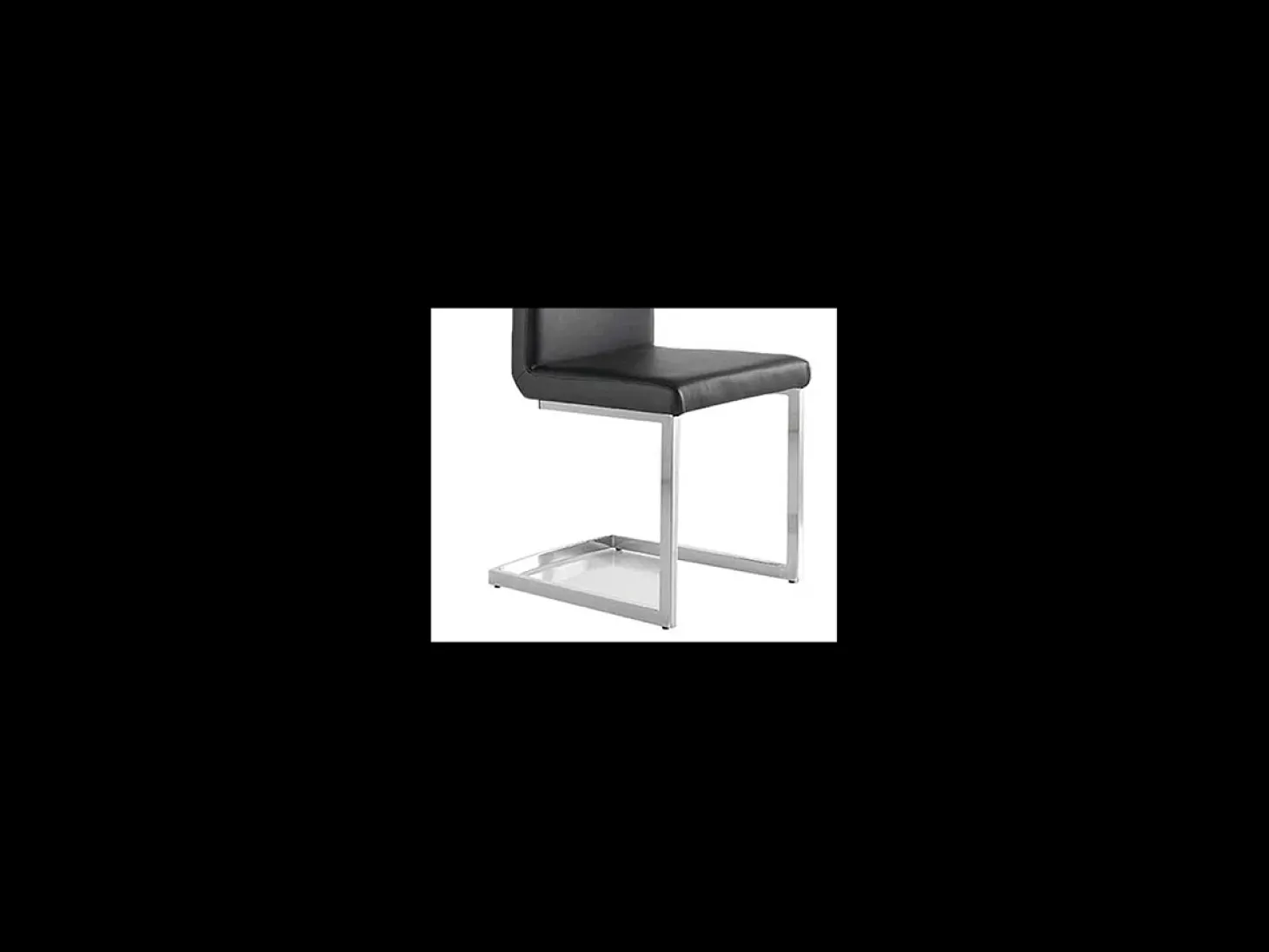 Pack de 4 sillas modelo Patricia acabado polipiel negro, 45 x 59 x 97/48 cm (largo x ancho