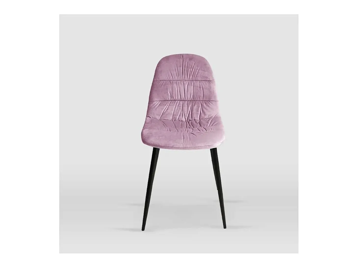 Pack de 4 sillas modelo WEI tapizadas en terciopelo rosa, 45cm(ancho ) 87cm(altura) 54.5cm