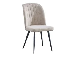 Pack de 4 Sillas Modernas para Comedor y Salón – Tapizado en Color Beig con Patas Metálicas Negras, Medidas: 46 cm x 55 cm x 92 cm