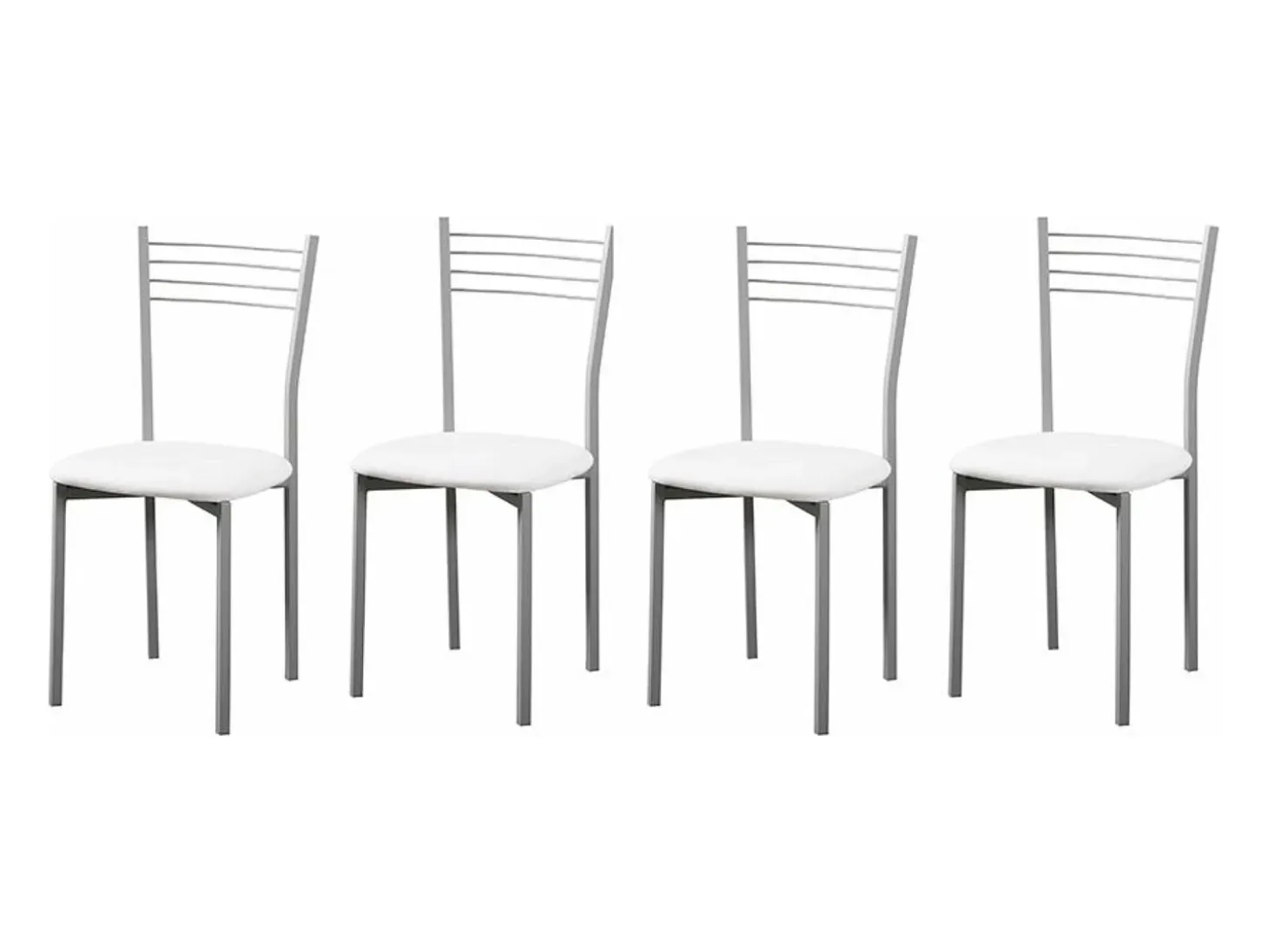 Pack de 4 Sillas Modernas para Cocina y Comedor – Metálicas Gris y Blanco, Dimensiones: 40 x 41 x 85 cm.