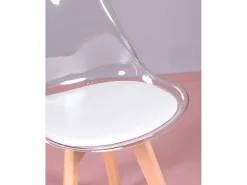 Pack de 4 sillas nórdicas con asiento transparente - Verona - Transparente