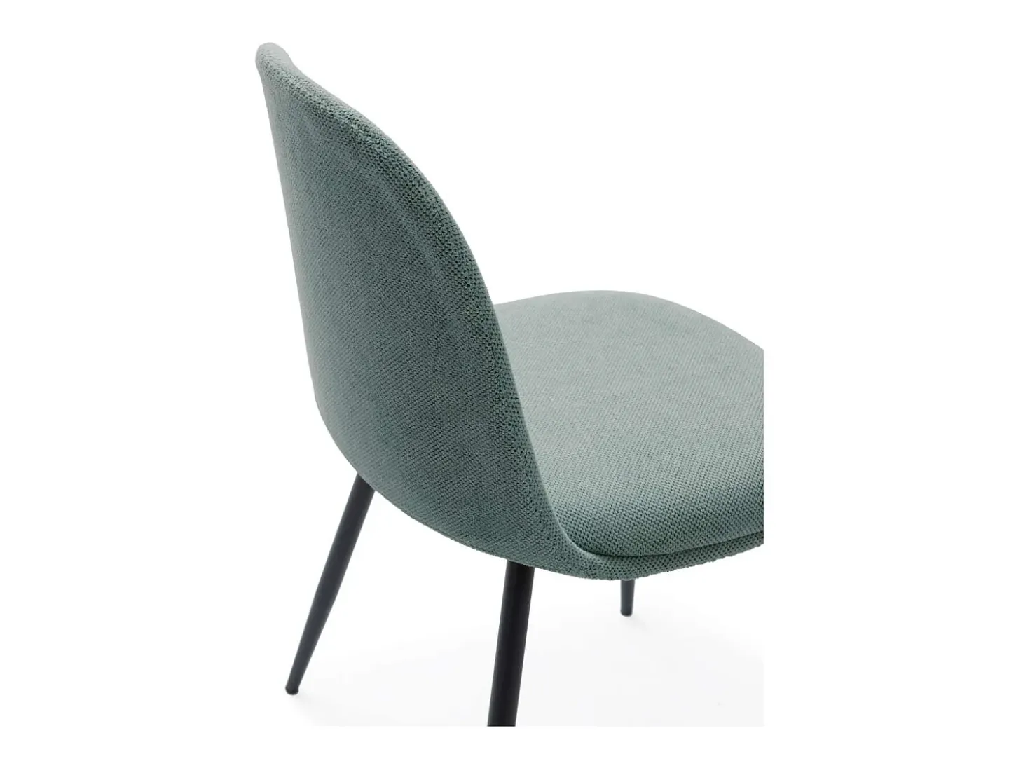 Pack de 4 sillas para cocina o comedor Dalila tapizado textil verde, 48/80cm(alto) 49.5cm(