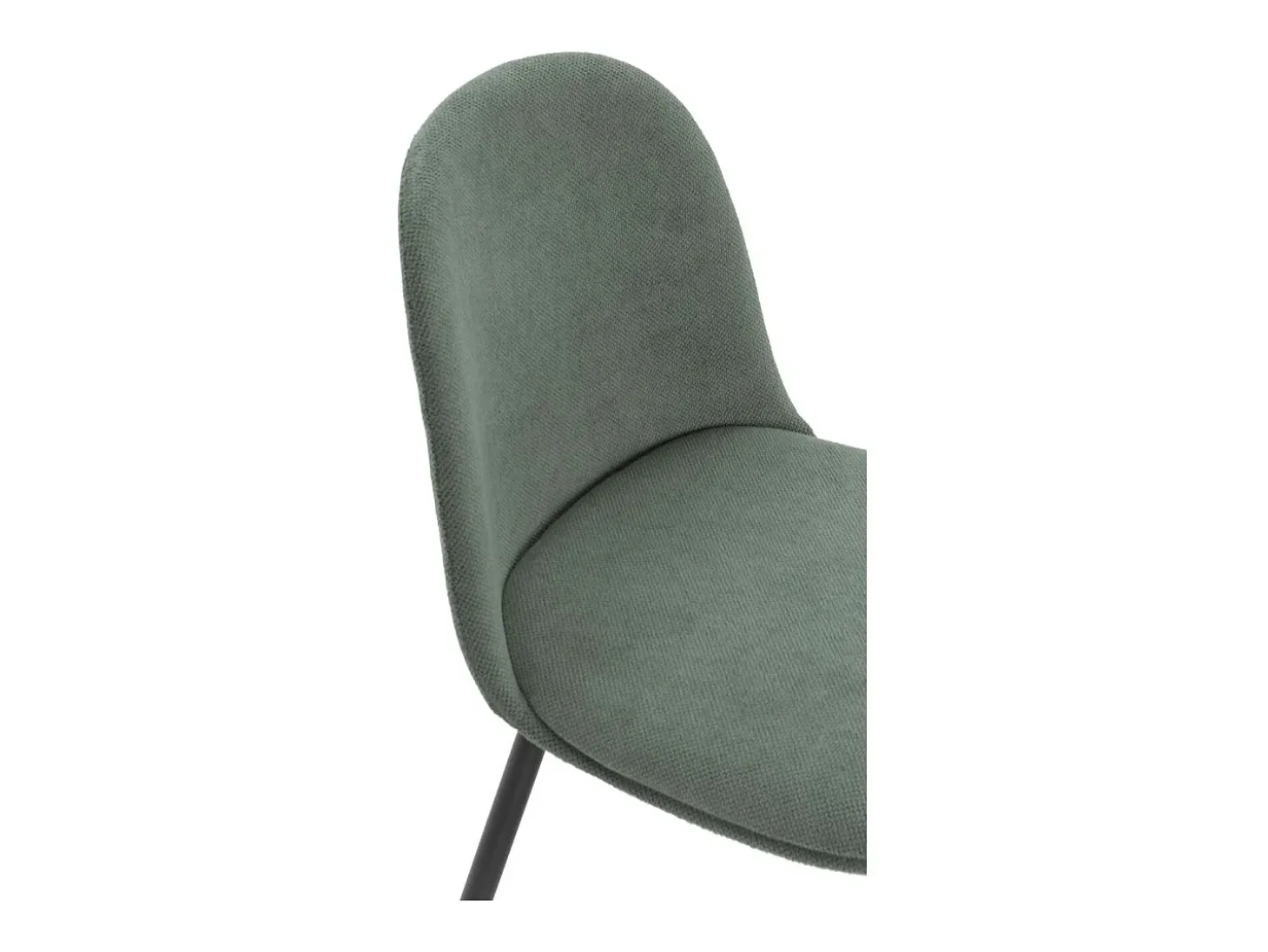 Pack de 4 sillas para cocina o comedor Dalila tapizado textil verde, 48/80cm(alto) 49.5cm(