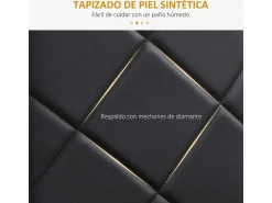 Pack de 4 sillas Satai Homcom tapizado negro 97x41x50 cm