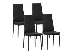 Pack de 4 sillas Satai Homcom tapizado negro 97x41x50 cm