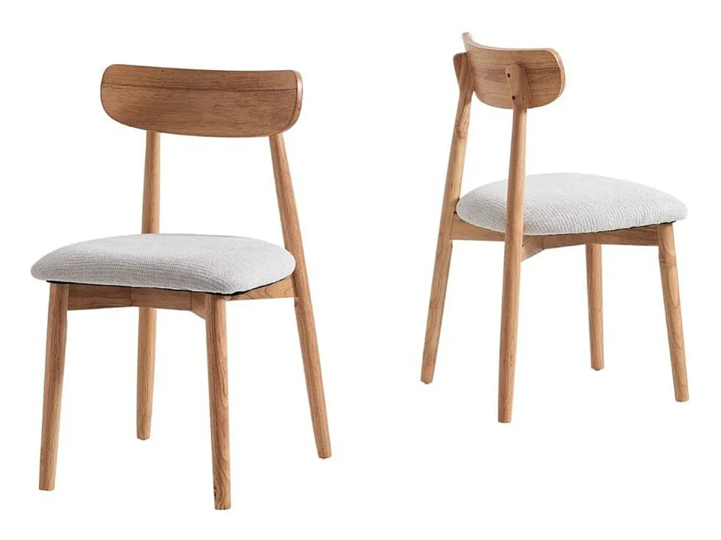 Pack de 2 sillas Shia asiento acolchado beige/natural 83x49x42 cm Adec