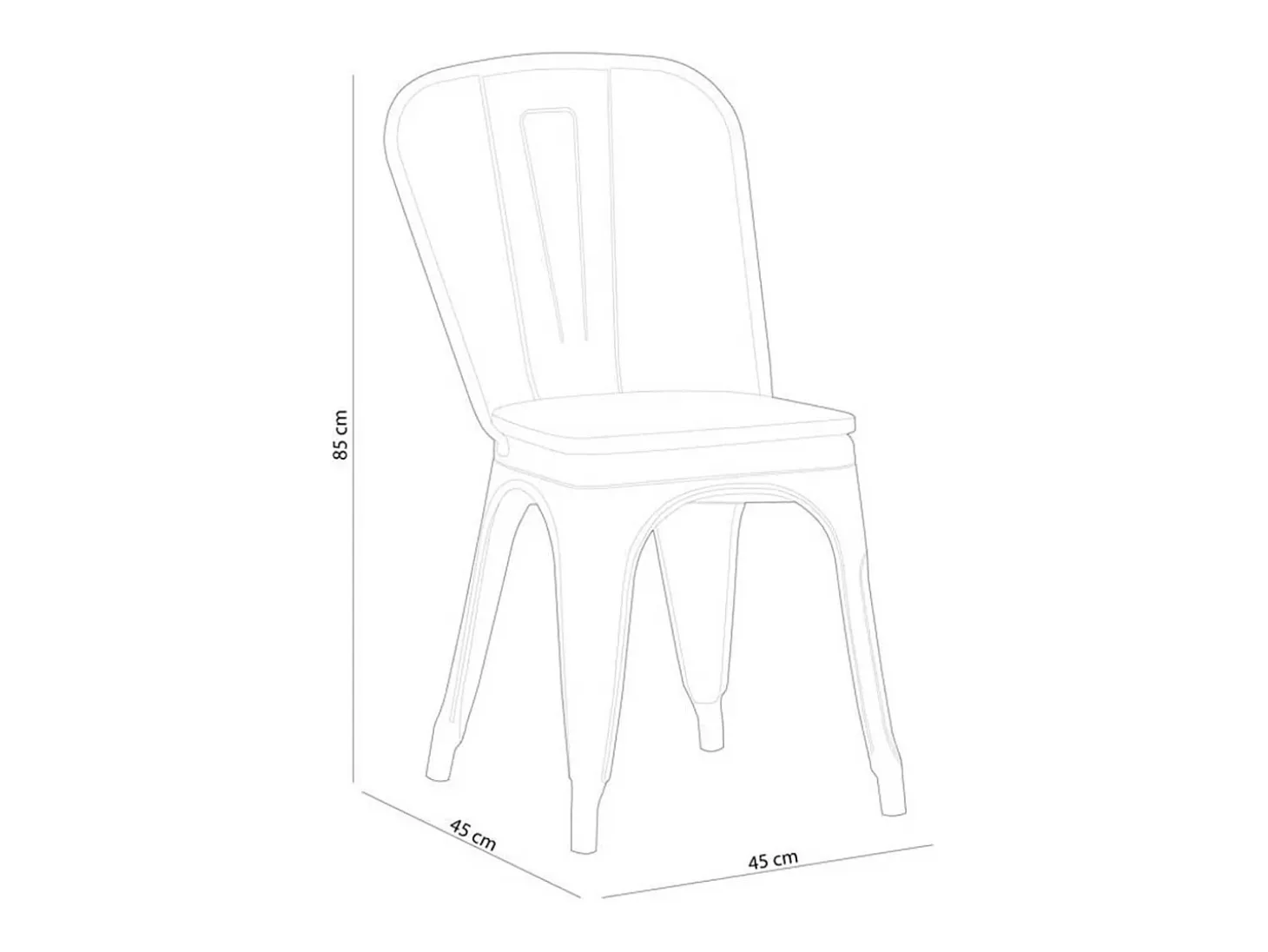 Pack de 4 sillas Tolix negro 85x45x45 cm Adec