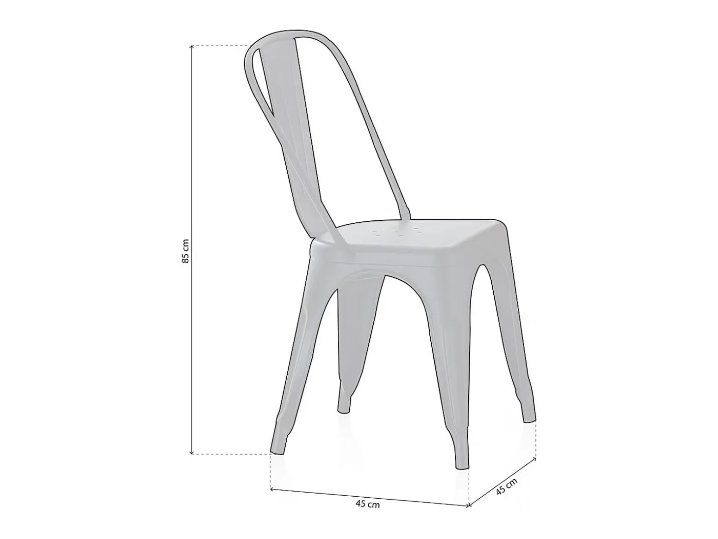 Pack de 4 sillas Tolix negro 85x45x45 cm Adec