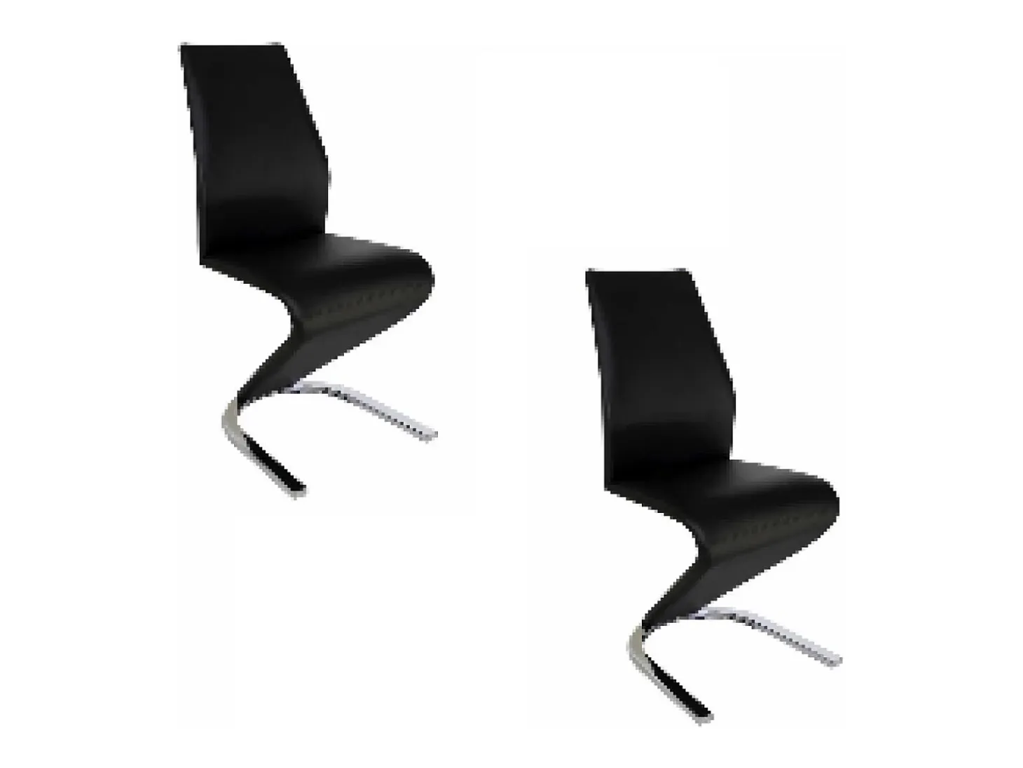 Pack de 2 sillas Unique tapizadas en tejido PU negro, 100cm(alto) 43cm(ancho) 62cm(largo)