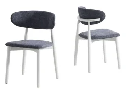 Pack de 2 sillas Vera respaldo curvo gris/blanco 79x48x45 cm Adec