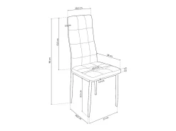 Pack de 6 sillas Zuni tela gris 96x41x48 cm