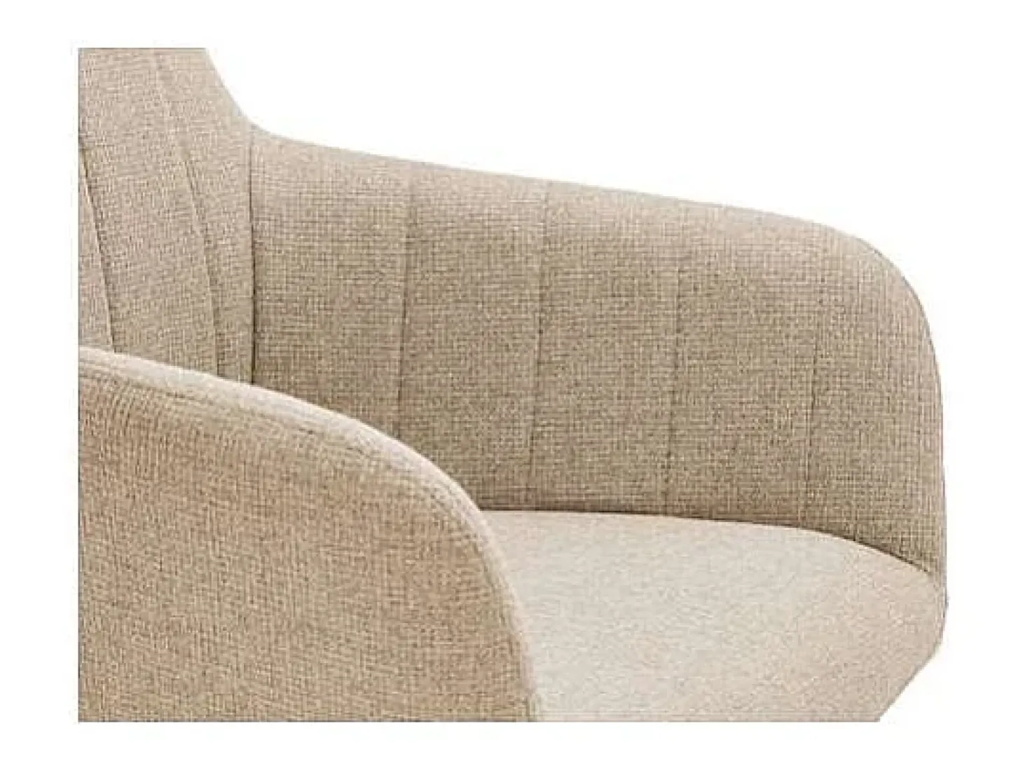 Pack de 2 sillones Gabi tapizadas en textil beige tostado, 85cm(alto) 42cm(ancho) 58cm(fon