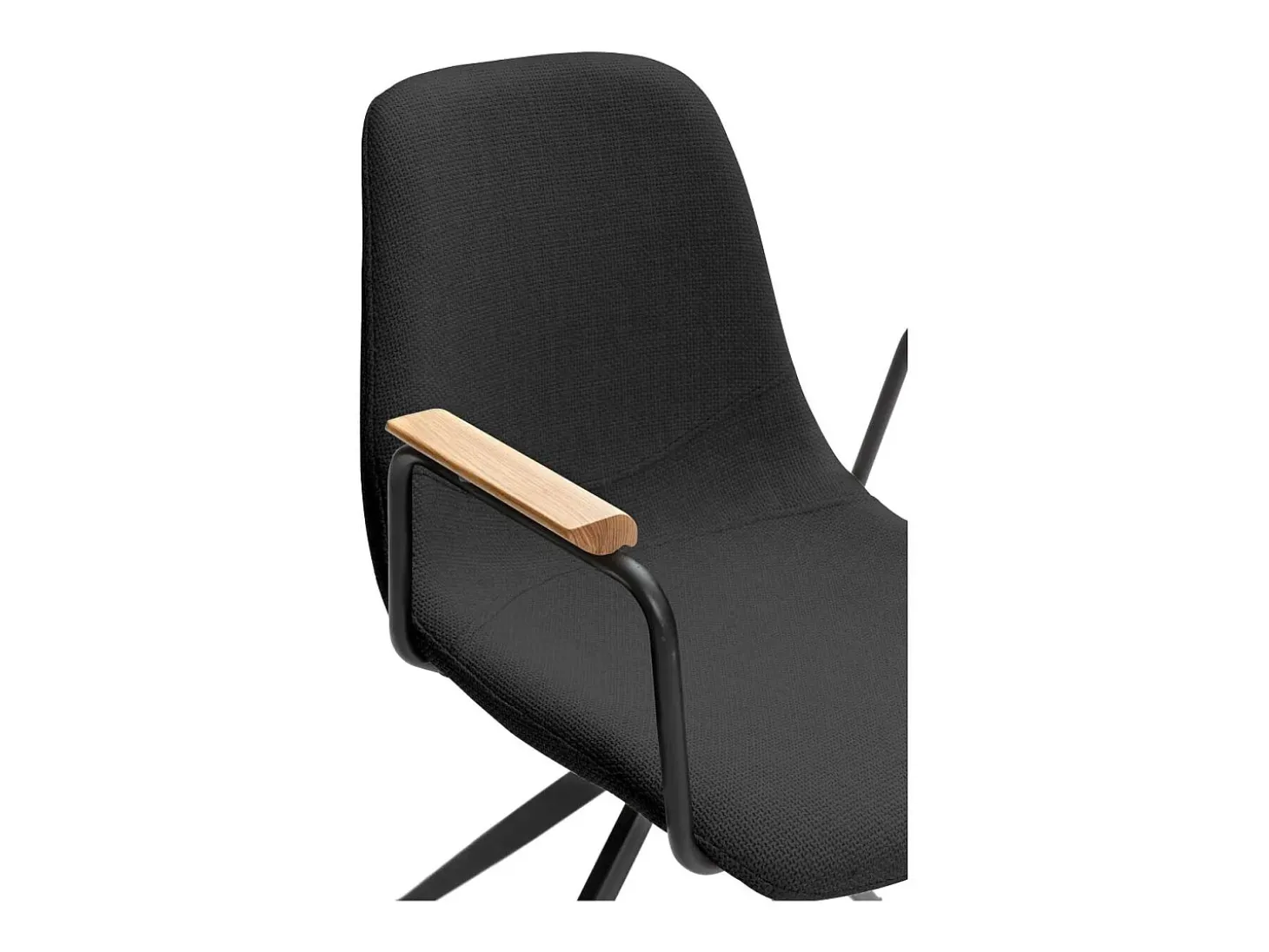 Pack de 2 sillones giratorias modelo Tajo con brazos tapizado textil negro, 81cm(alto) 61c