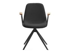 Pack de 2 sillones giratorias modelo Tajo con brazos tapizado textil negro, 81cm(alto) 61c