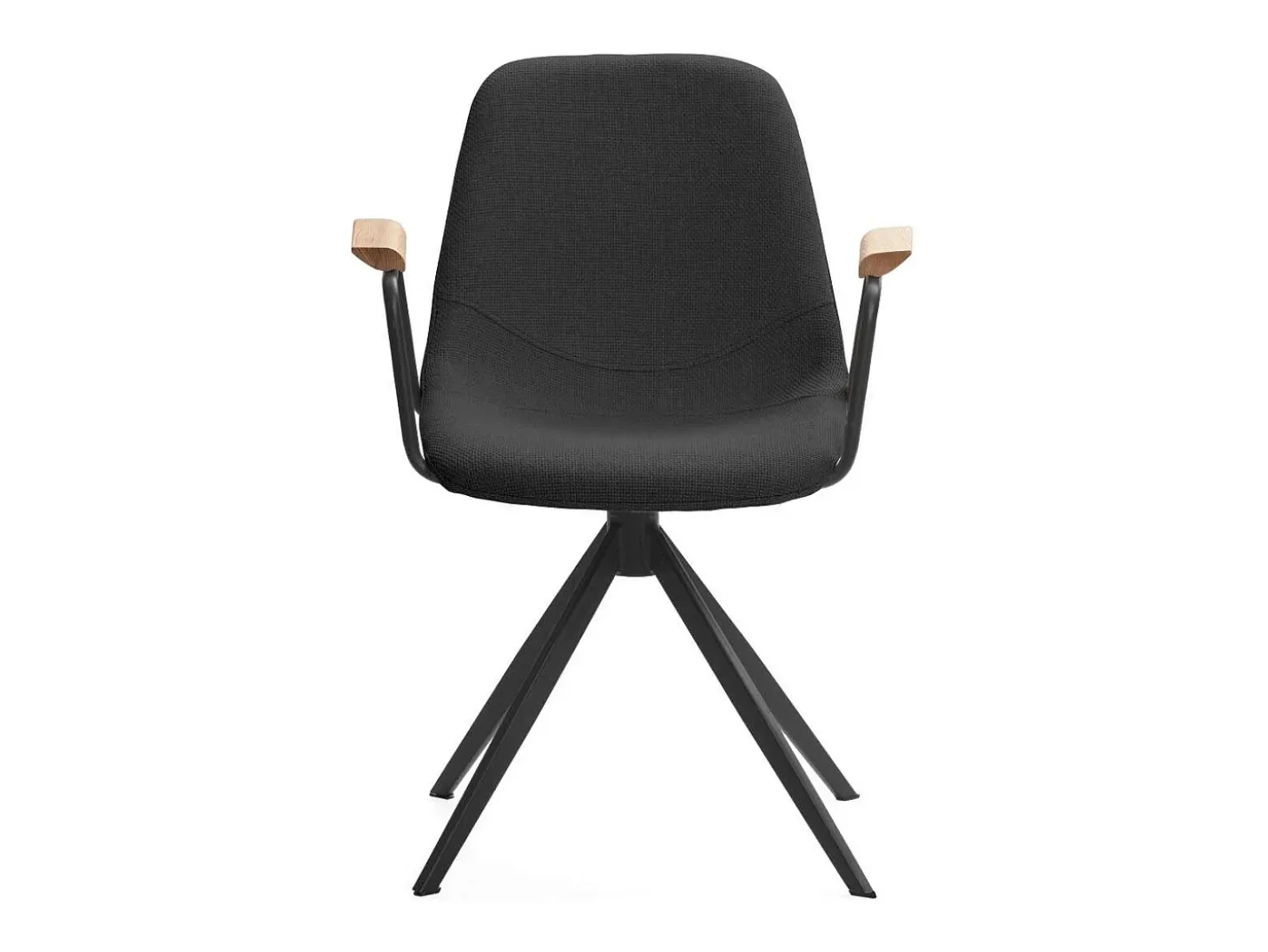 Pack de 2 sillones giratorias modelo Tajo con brazos tapizado textil negro, 81cm(alto) 61c