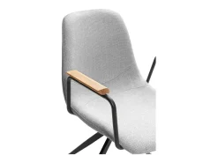Pack de 2 sillones giratorias modelo Tajo con brazos tapizado textil gris claro, 81cm(alto