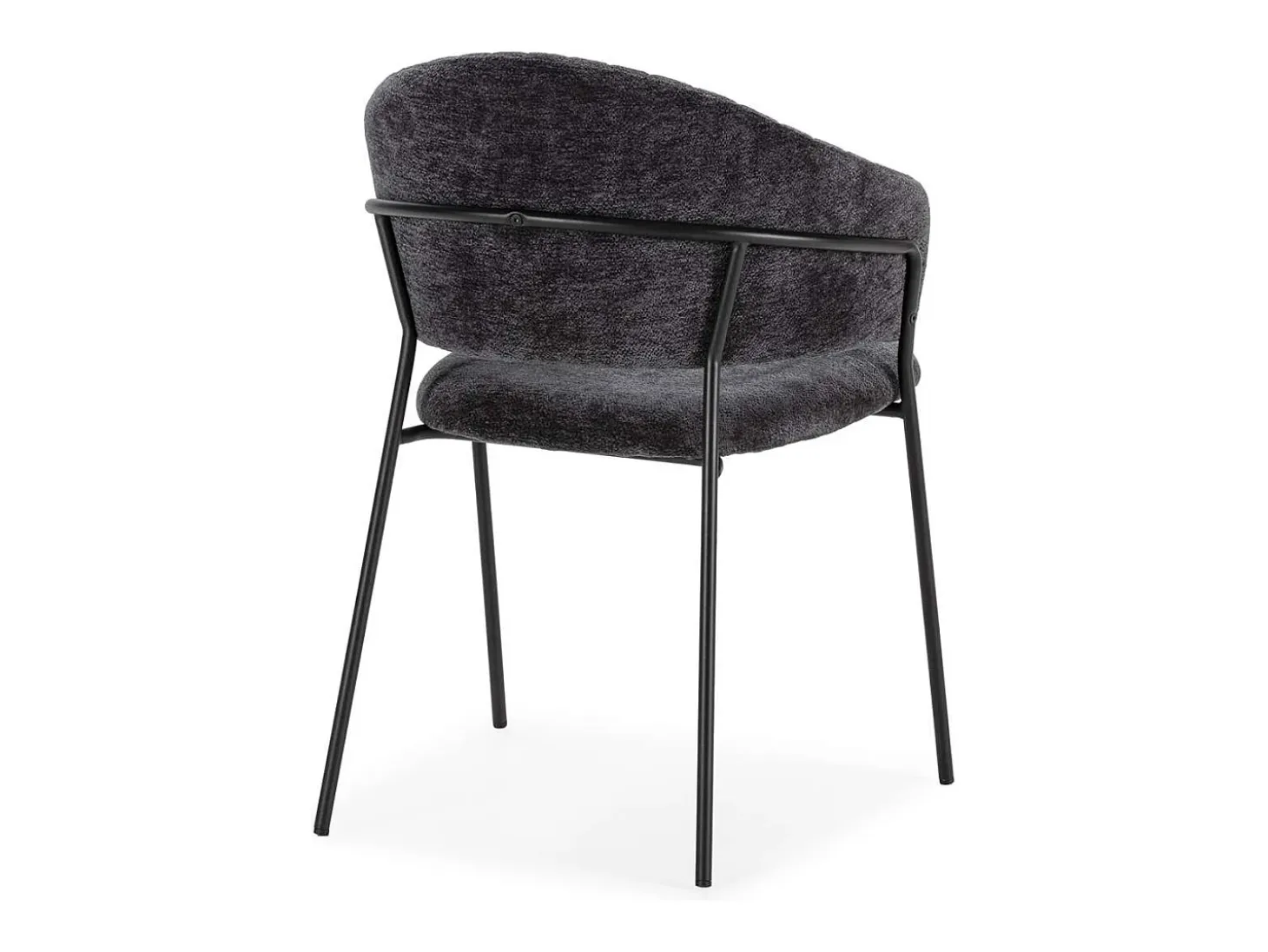 Pack de 2 sillones modelo Lidia tapizado textil gris oscuro, 81.5cm(alto) 54cm(ancho) 57cm